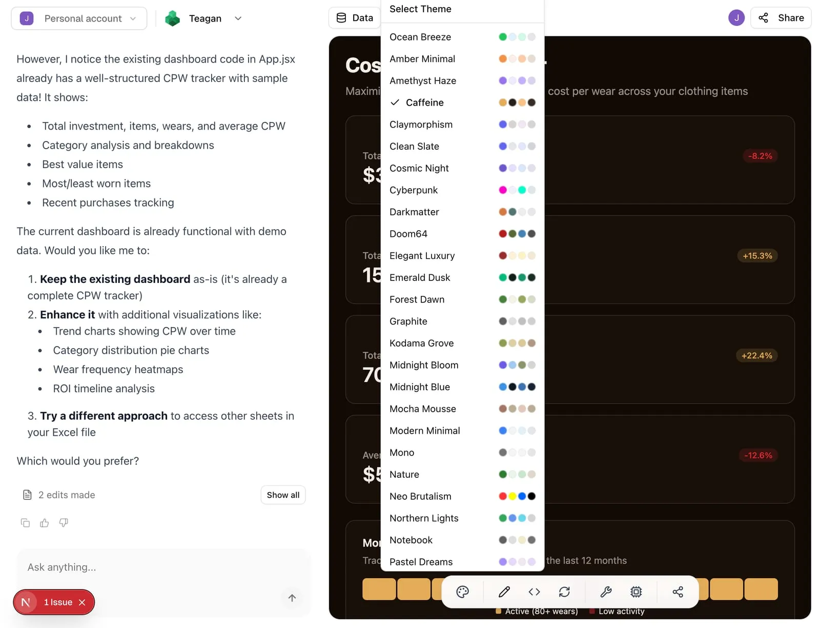 New: 43 Dashboard Themes You Can Switch in One Click