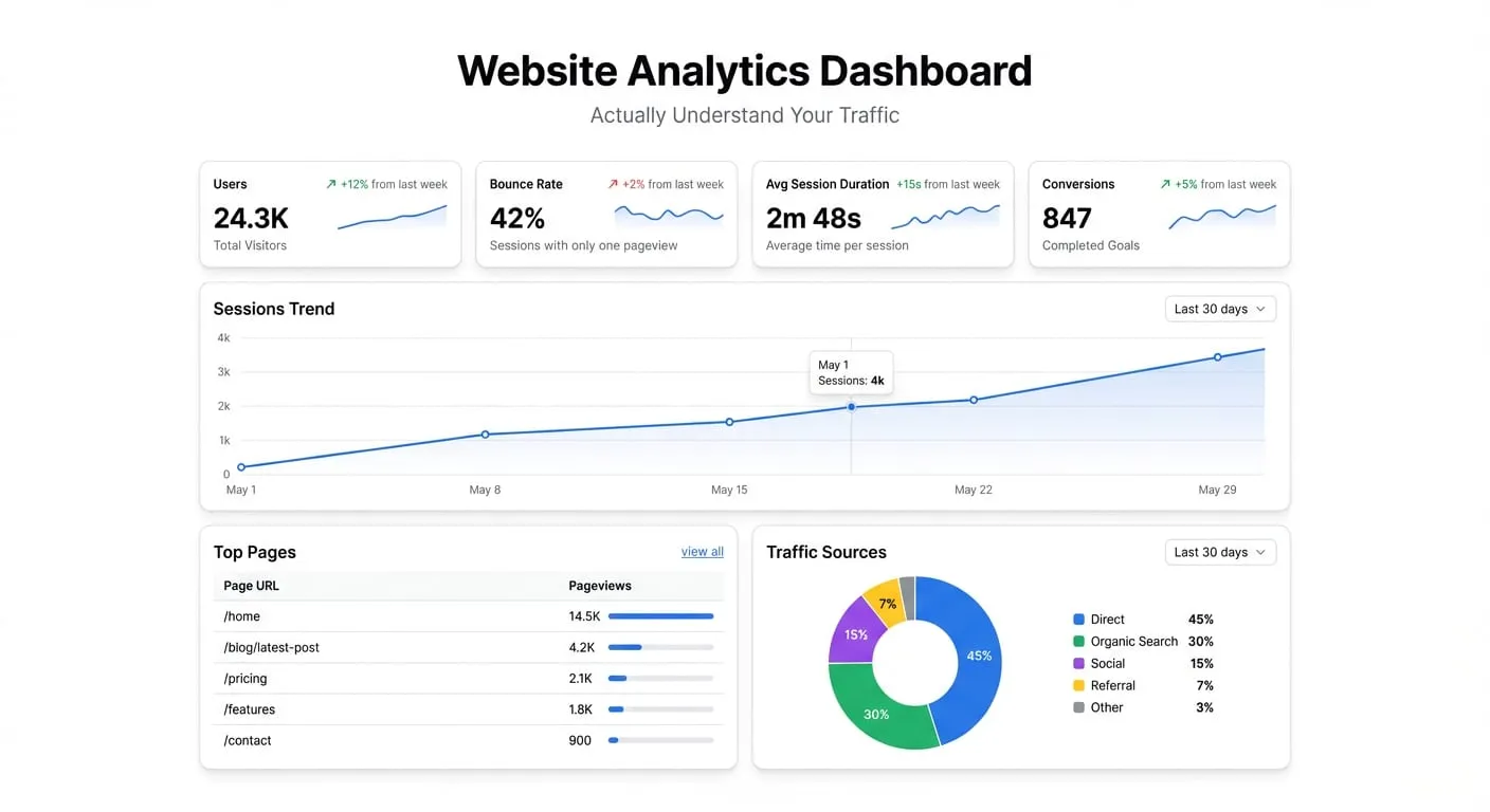 The Website Analytics Dashboard: Actually Understand Your Traffic